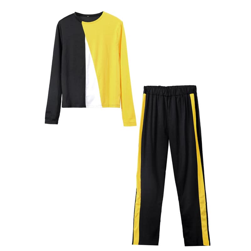 MULTICOLOUR YELLOW STREET PANEL FULL SLEEVES GYM TRACK SUIT FOR WOMEN BY AUA GARMENTS