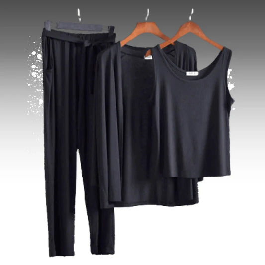 Jett Black 03 Pcs Sleep Wear For Her