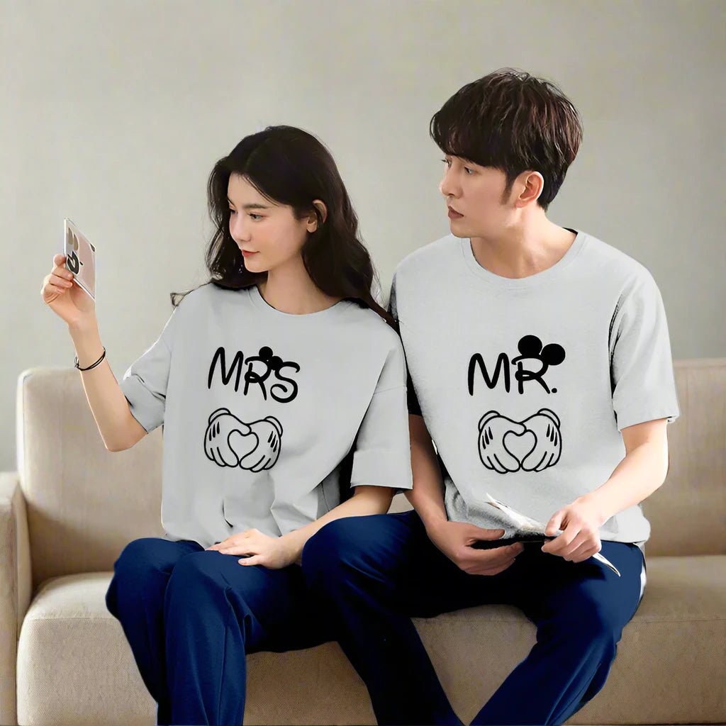 MR & MRS Couple Night Suit for Men and Women Pack of 2