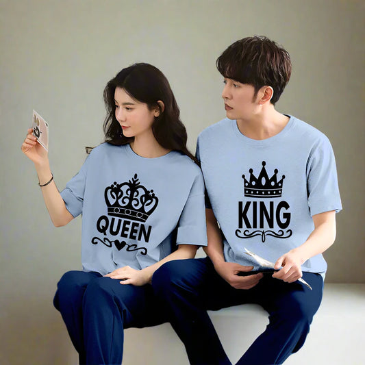 Queen & King Couple Night Suit for Men and Women Pack of 2 (7 colours)