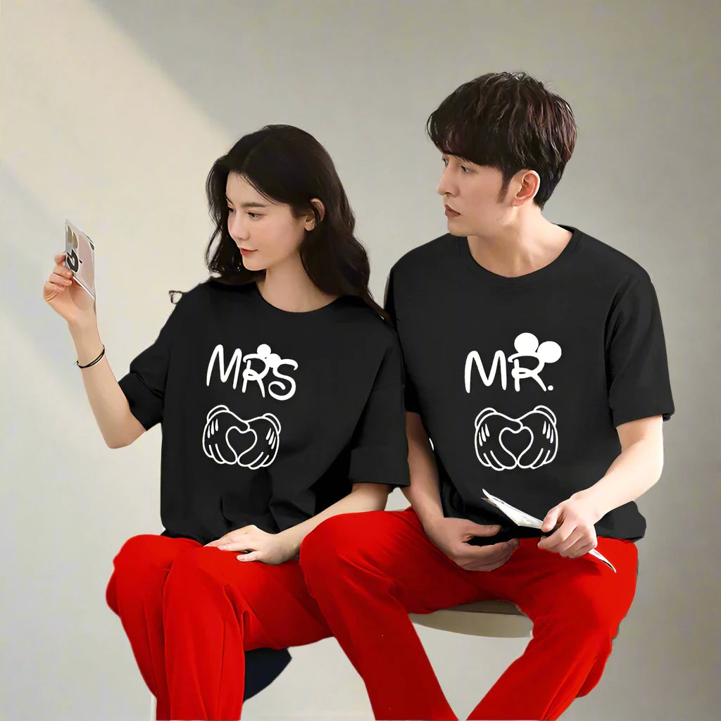 MR & MRS Couple Night Suit for Men and Women Pack of 2