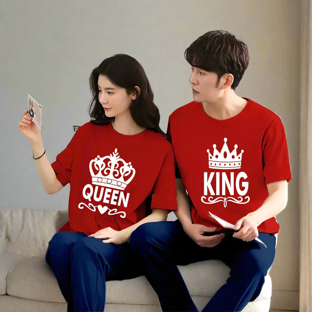 Queen & King Couple Night Suit for Men and Women Pack of 2 (7 colours)