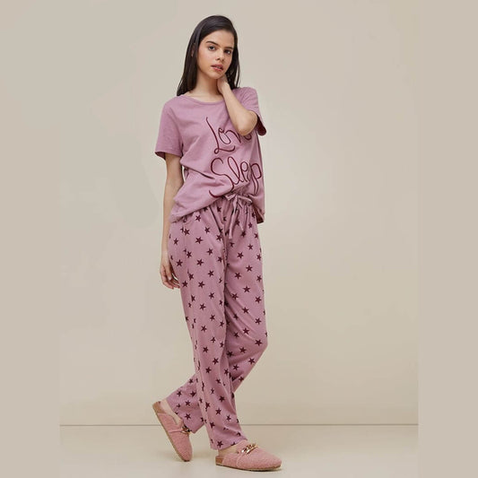 Love Sleep Printed Casual PJ Set For Her