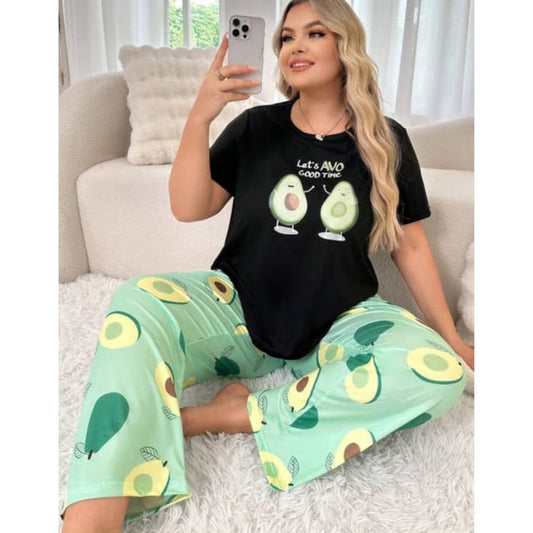 Black Avocado Printed PJ Set